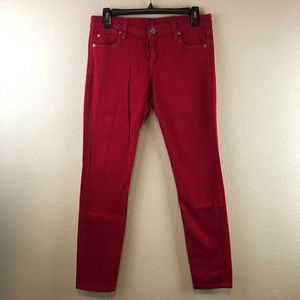 Kut from the Kloth Red Denim Pants Skinny Jeans 26